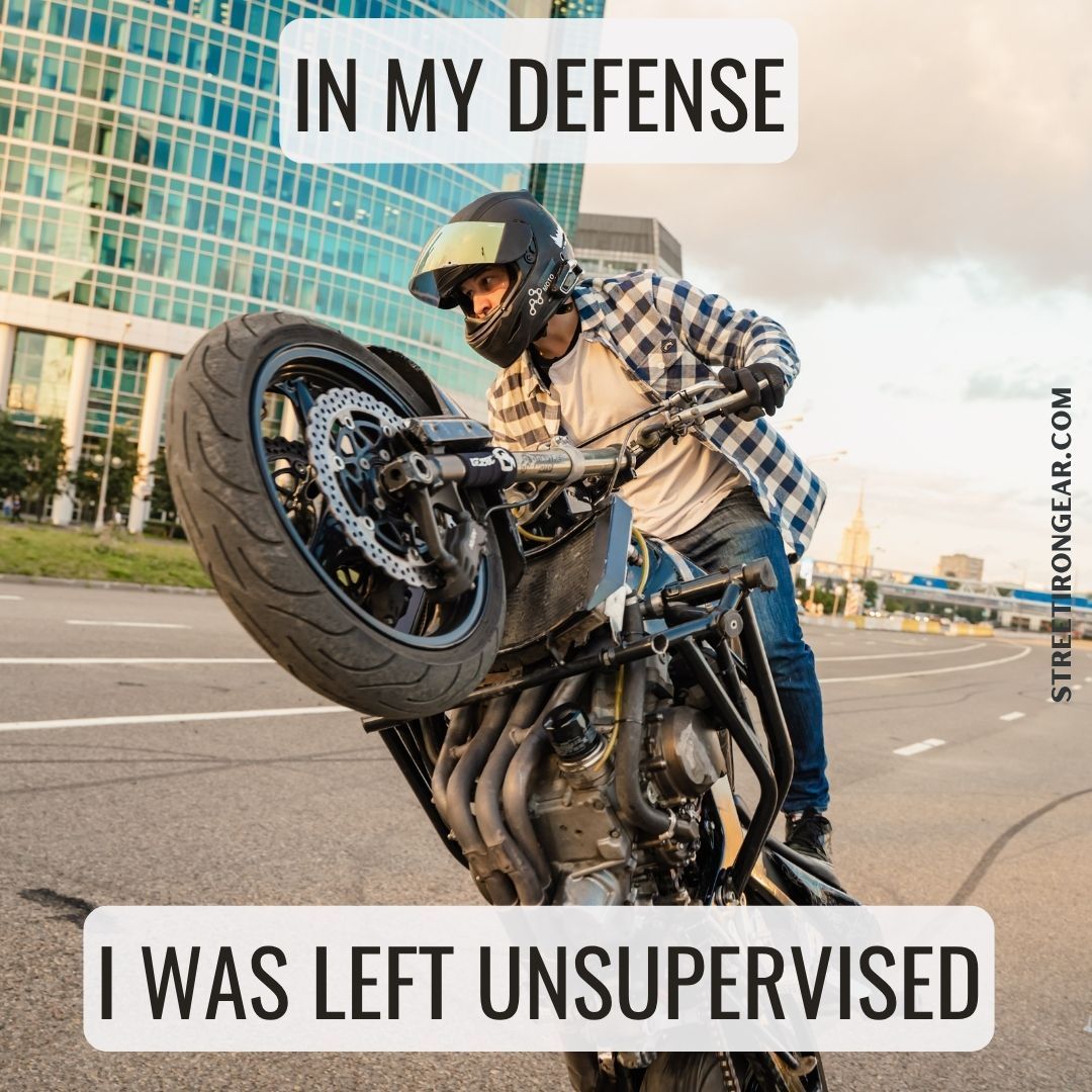 StreetIronGear's tweet image. Sometimes maturity takes a back seat to the throttle. Totally worth it.

#WheelieLife #StreetIronGear #MotorcycleHumor #ThrottleAddict #RideWild