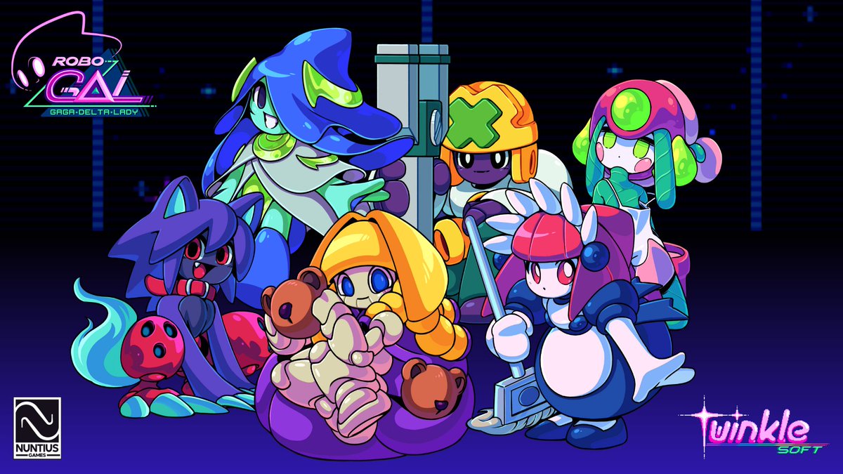 Now we can put all the bosses you can choose to face in the game in one image!

Which one is your favorite so far?
#robogal #indiegame #characterdesign