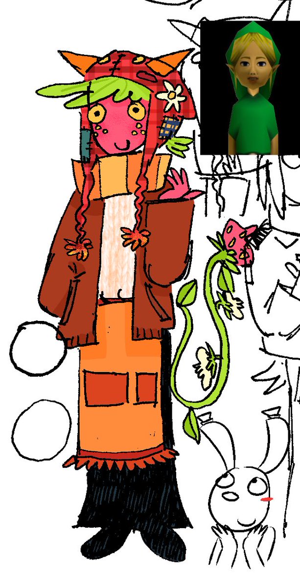 sprout doodle, i liked messing with the patterns on him ;, #dandysworld #dandysworldsprout
