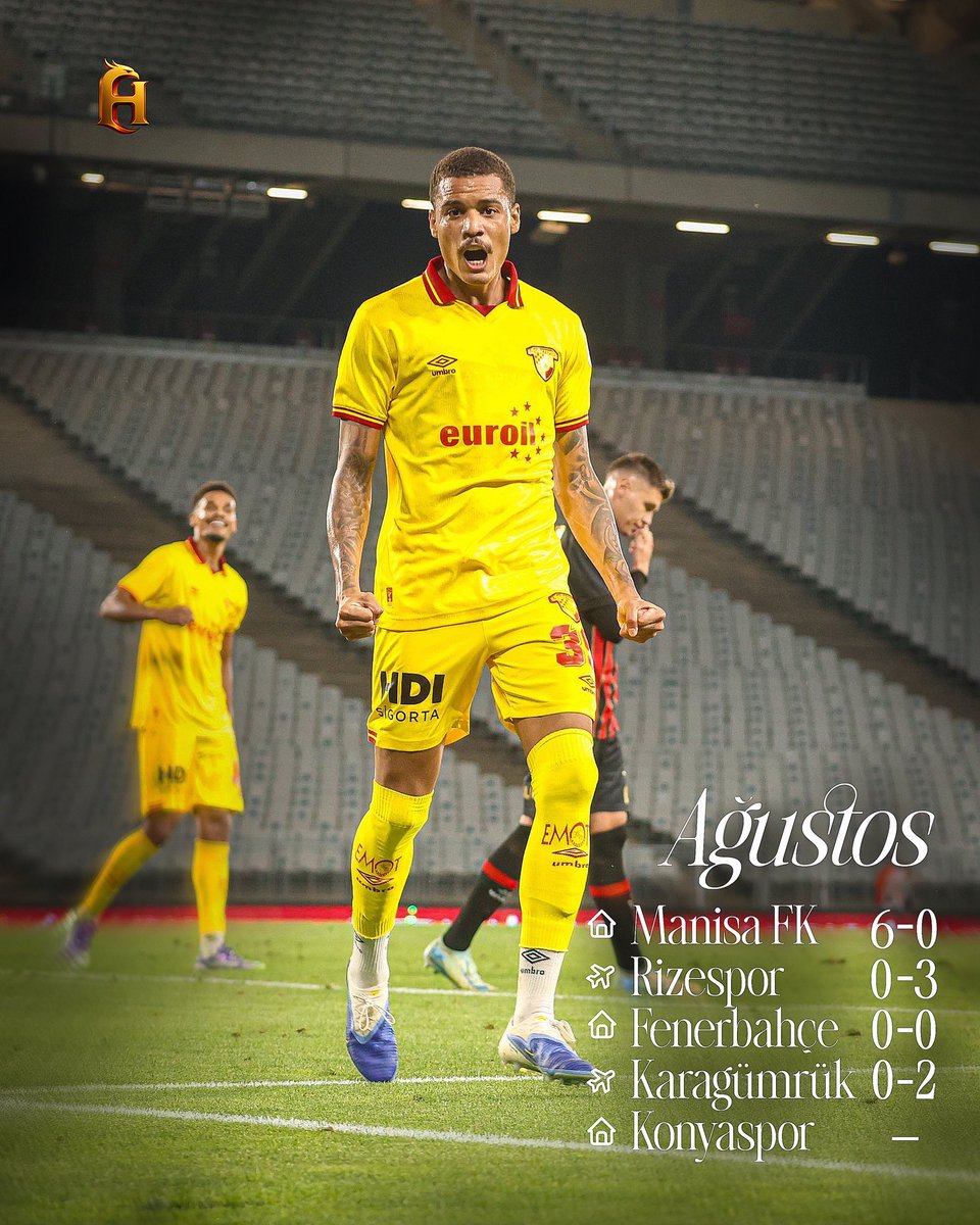 🧿 Göztepe’nin Ağustos ayı karnesi:

🆚 4 Maç
⚽️ 11 Gol
🧤 0 Yenilen Gol

⏩ Sıradaki rakip: Konyaspor