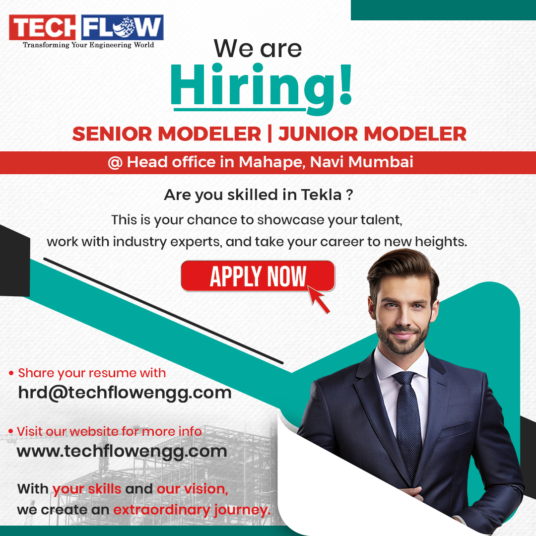 techflowengg's tweet image. Passionate about Tekla structures? Let’s build together! 🏗️
We’re on the lookout for innovative minds and skilled modelers to join our creative team.
📍 Location: Mahape, Navi Mumbai
Send your resume: hrd@techflowengg.com
#WeAreHiring #Techflow