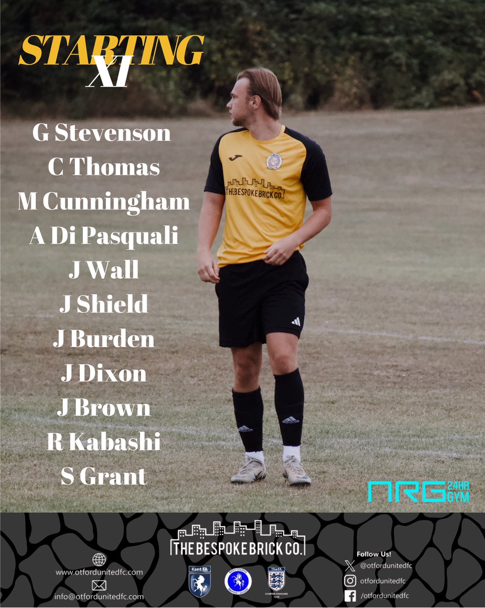 ⚽️ Otford’s starting XI for this afternoon’s game against Greenwich All Stars . Come on you O’s 🧡🖤

#OUFC #otfordunitedfc #COYO #UptheOs #Otford #AmberAndBlack