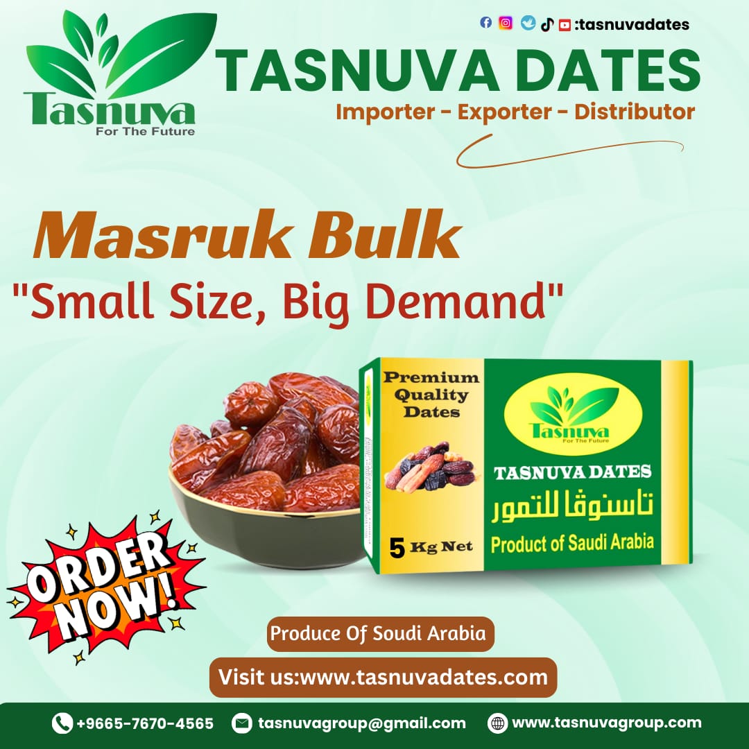 Tasnuva Global (@tasnuva_global) on Twitter photo Masruk Dates – your daily source of natural energy and sweetness.
👉 Order Now & Taste the Authenticity
Order now :
Whatsapp +966576704565
tasnuvagroup@gmail.com
tasnuvagroup.com
#masrukdates #saudidates #tasnuvadates #b2bexport #dateswholesale #premiumdates #halaltrade Masruk Dates – your daily source of natural energy and sweetness.
👉 Order Now & Taste the Authenticity
Order now :
Whatsapp +966576704565
tasnuvagroup@gmail.com
tasnuvagroup.com
#masrukdates #saudidates #tasnuvadates #b2bexport #dateswholesale #premiumdates #halaltrade