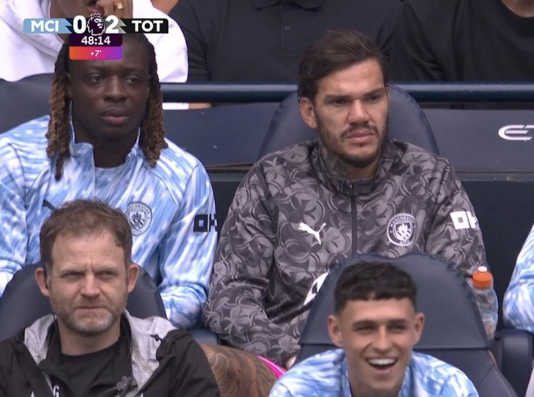 City 2-0 down, but Foden is loving the downfall 🤣 #foden