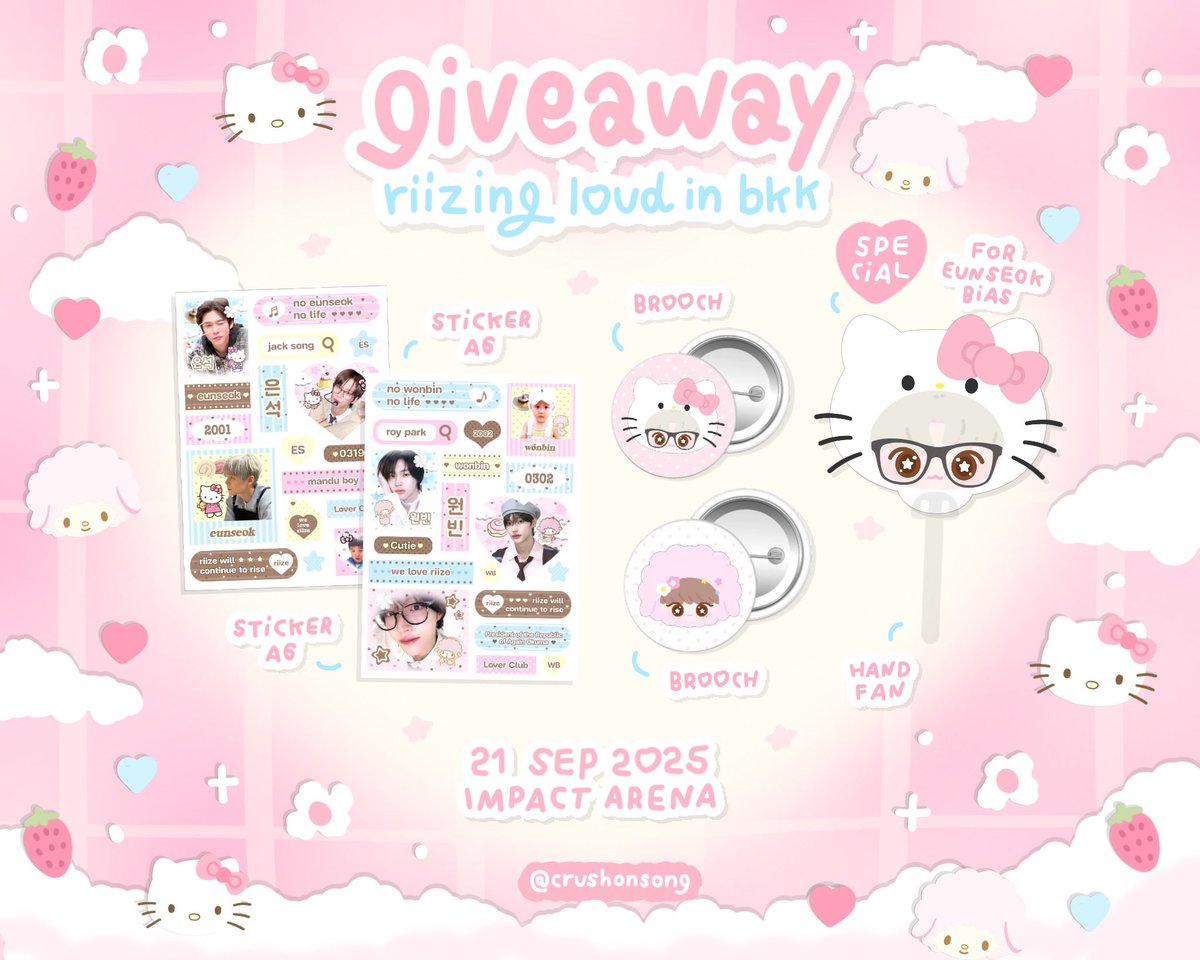 ꒰ঌ ૮ ོ pls kindly rt  ོ𑁬 ໒꒱

:¨ ·.· ¨:
`· . giveaway riizing loud in bkk 🪽

𓇼 date : 21 sep 2025
𓇼 time : tba
@ impact arena

𑁥౿ ‧₊˚ rt &amp; show this tweet 
more details in mention ↓

#RIIZINGLOUDinBKK
#RIIZINGLOUD_IN_BANGKOK