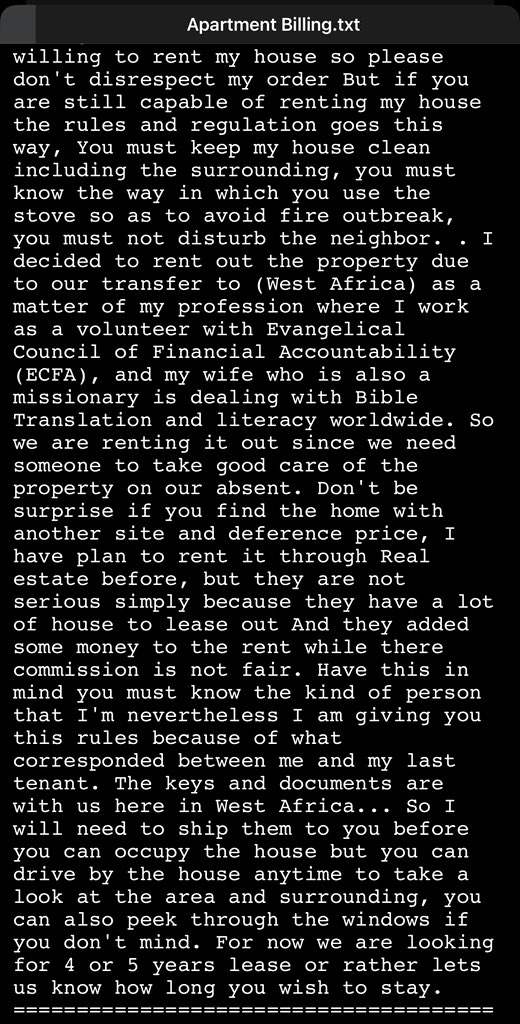 Apartment format ✍️