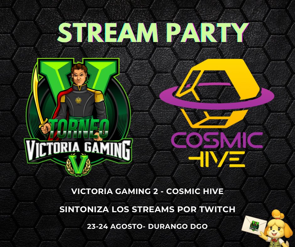 Es hoy!!! Es hoy!!!🤩

Empezamos la fiesta en Durango!!💚🤝

Sintoniza el Victoria Gaming 2 con nuestros amigos de <a href="/CosmicHives/">Cosmic Hive</a> 🤝❤️

🐝🦂
