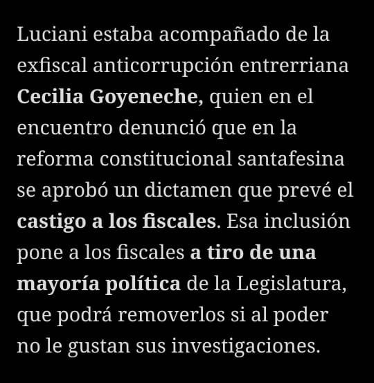 Ni Menem ni CFK se animaron a tanto

El dictamen de mayoría de la Comisión de Justicia y otros órganos constitucionales de la Convención Constituyente de Santa Fe viola de manera grosera el artículo 5 de la Constitución Nacional. 

Permite que los fiscales sean removidos a