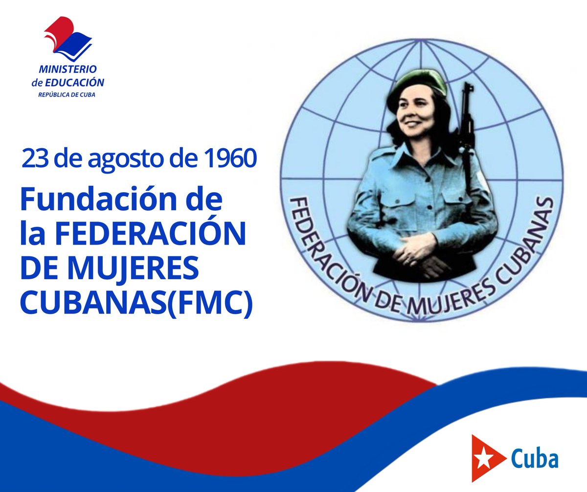 🇨🇺 La Federación de Mujeres Cubanas (FMC) celebra hoy más de seis décadas de trabajo encaminado al desarrollo de políticas y programas para lograr el pleno ejercicio de la igualdad de las féminas en todos los ámbitos de la sociedad.
#CubaMined
<a href="/DiazCanelB/">Miguel Díaz-Canel Bermúdez</a>  <a href="/naimatrujillob/">Naima Ariatne Trujillo Barreto</a>