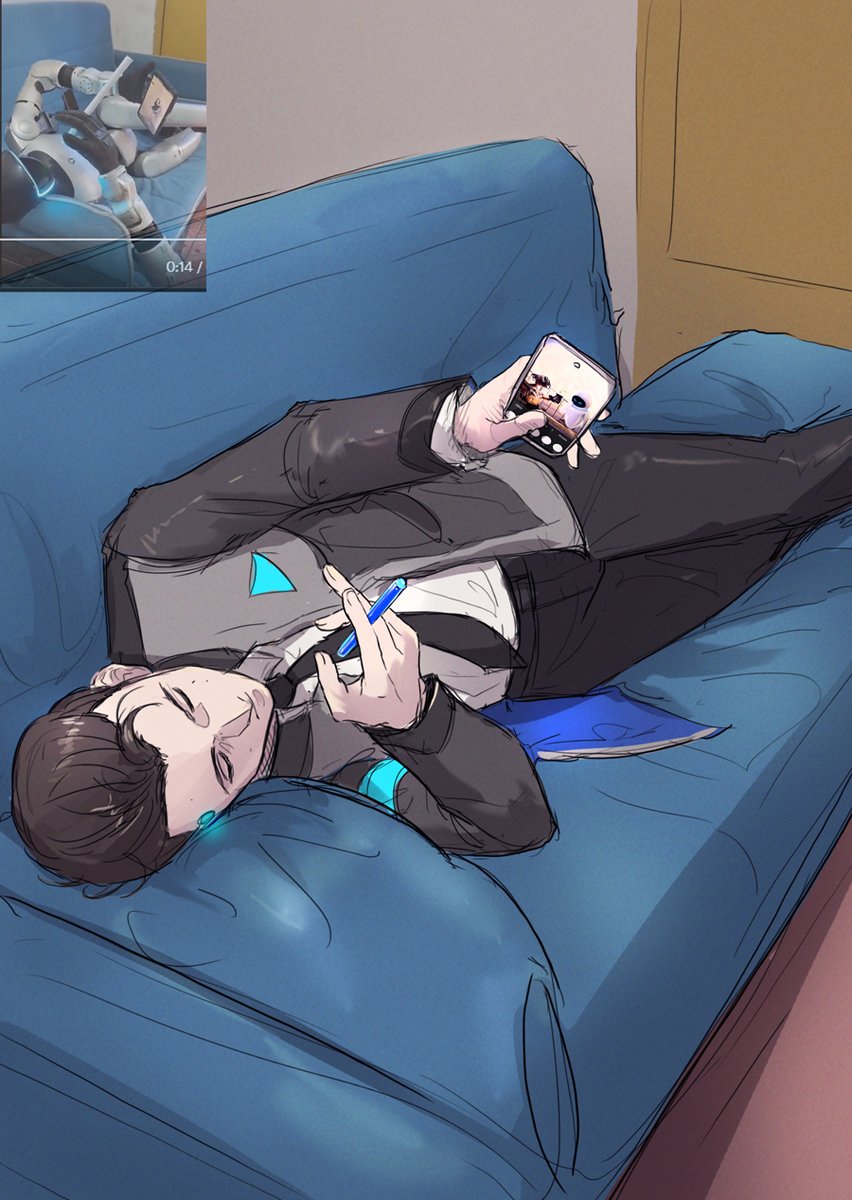 as soon as I saw this I had to draw it with my favorite AI guy… sry 👀 #DetroitBecomeHuman