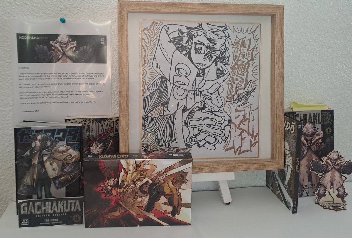 I still can believe that, I won a treasure 🥹. I'm so so grateful, my project for the Kodansha contest took me so long. I'm so happy to represent the love for Gachiakuta from 🇫🇷. Ty <a href="/KodanshaManga/">Kodansha USA</a>. And Ty Gachiakuta, Urana and Hideyoshi for changing my life😭💗🙏🏻 #gachiakuta