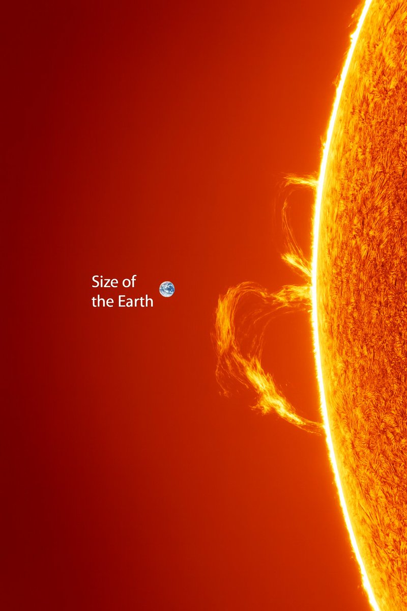 Over a million Earths can fit inside the Sun. This image shows how small we are.