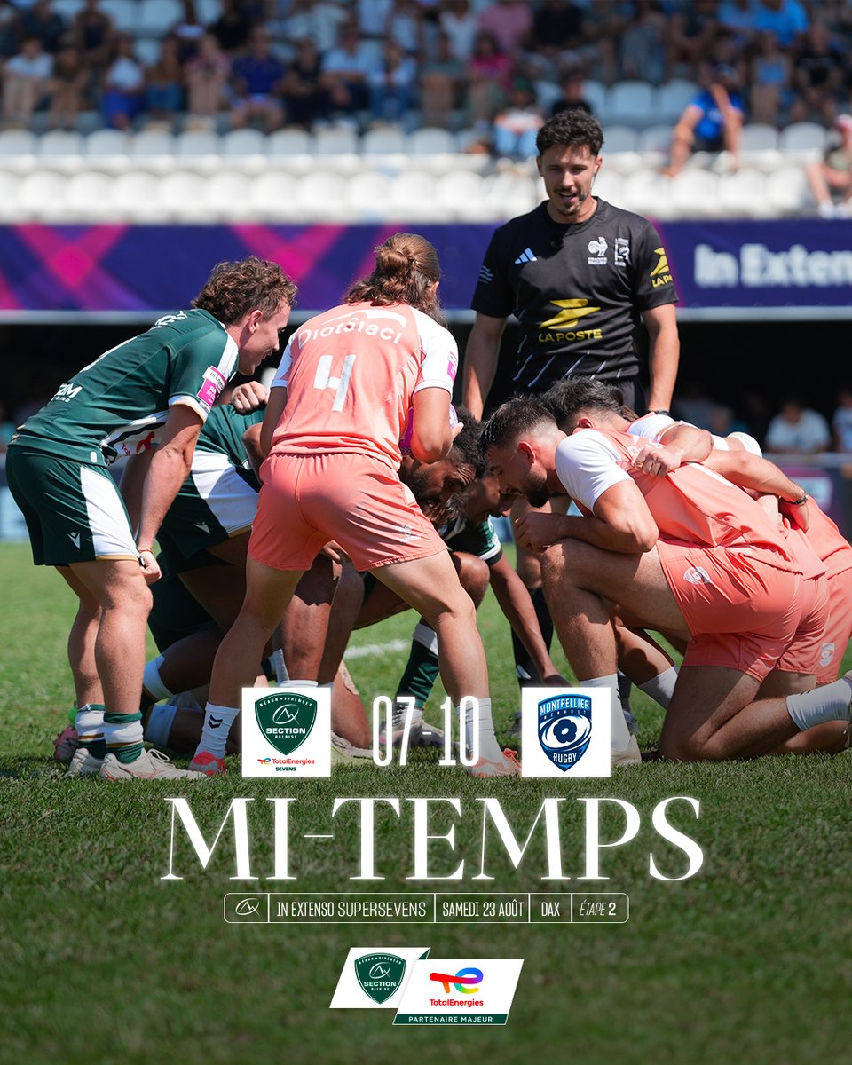 Section Paloise Béarn Pyrénées (@sectionpaloise) on Twitter photo ⏸️ C’est serré à la pause ! 
#SectionSevens #HonhaSection ⏸️ C’est serré à la pause ! 
#SectionSevens #HonhaSection