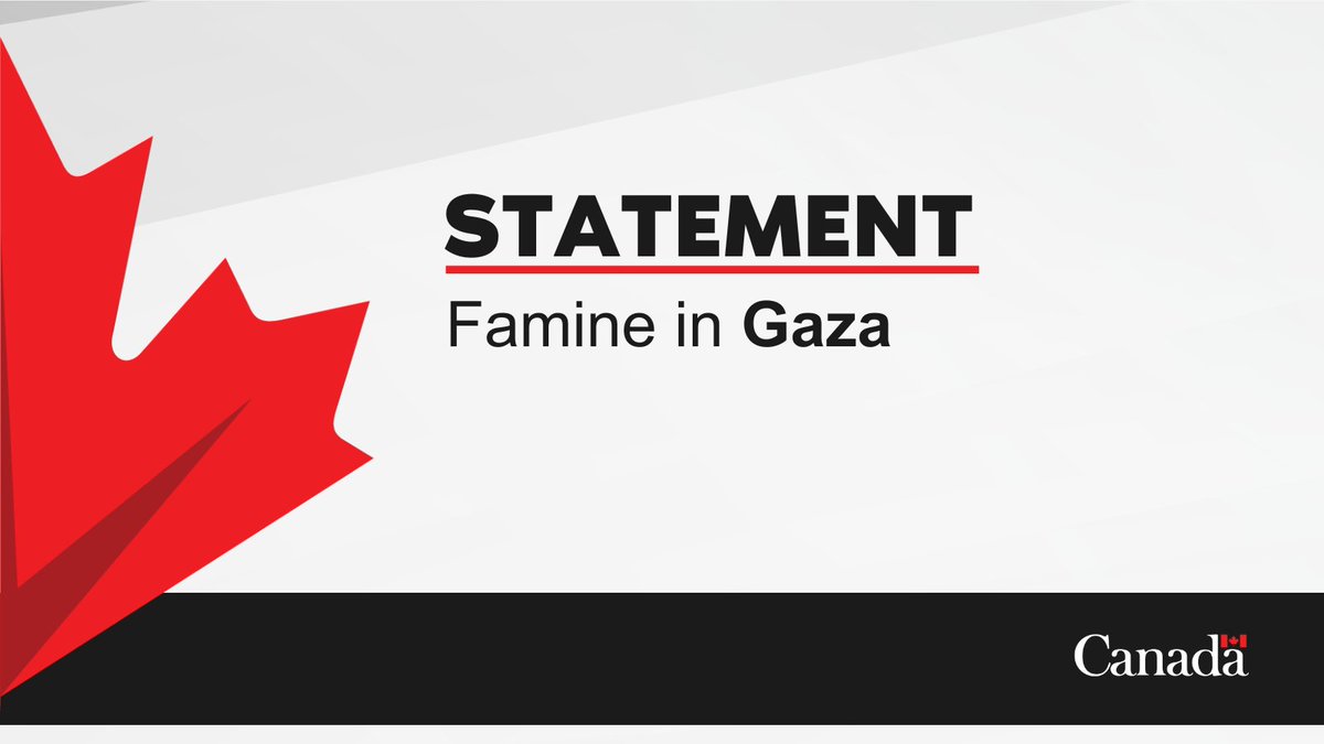 Statement by Secretary of State Sarai on the famine in #Gaza 
➡️canada.ca/en/global-affa…

<a href="/CanadaFP/">Foreign Policy CAN</a>