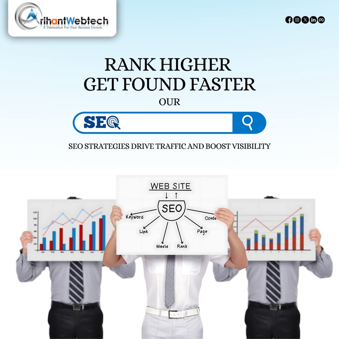 arihantwebtech's tweet image. 🚀 Rank higher, get found faster with Arihant Webtech&apos;s expert SEO strategies! Drive traffic &amp;amp; boost visibility. Ready to dominate search results? Let’s get started! 💻📈

📞 +91 93104 65466
🌐 arihantwebtech.com

#SEO #DigitalMarketing #ArihantWebtech #SEOstrategies