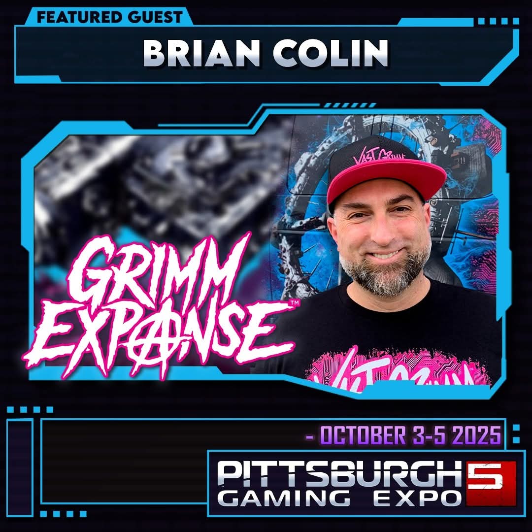 Brian Colin is bringing Vast Grimm, Plunderlust &amp; the debut of Sqwürmish to PGX 2025! 🎲⚔️
Don’t miss his art-punk sci-fi horror creations this Oct 3–5.
👉 PittsburghGamingExpo.com
