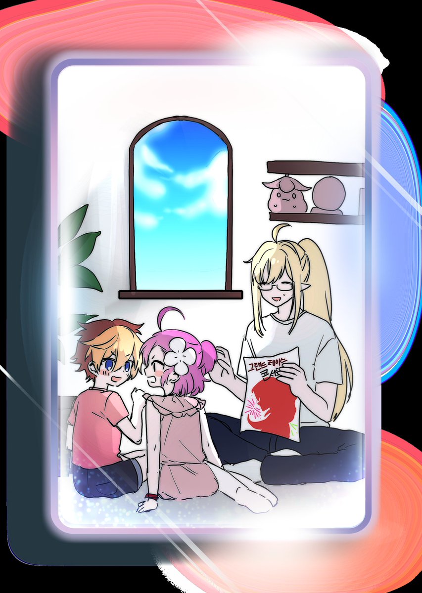 합작 수고하셨습니다!!! 스불재로 마감과 마감이 너무 겹쳐있던 시기라 진지하게 그리지 못 해 한이네요...ㅠㅠ
우노&amp;지크하트 / 그랑디엘&amp;카일&amp;신디 로 참여했습니다!!! 멋진 합작 감사하고 다른 분들의 그림도 너무 멋져요!! 한 번씩 봐주세요!!