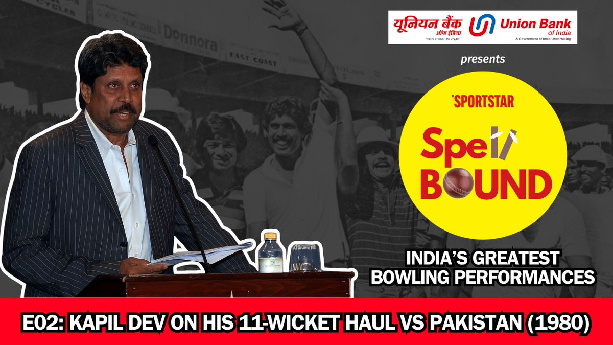 Sportstar (@sportstarweb) on Twitter photo ๐จ NEW SERIES ALERT | SPELLBOUND - India's Greatest Bowling Spells ๐จ
In this special series, brought to you by <a href="/UnionBankTweets/">Union Bank of India</a>, veteran journalist <a href="/vijaylokapally/">Vijay Lokapally ๐ฎ๐ณ</a> revisits legendary bowling performances from India's cricketing history.
E02: <a href="/therealkapildev/">Kapil Dev</a> on his stunning ๐จ NEW SERIES ALERT | SPELLBOUND - India's Greatest Bowling Spells ๐จ
In this special series, brought to you by <a href="/UnionBankTweets/">Union Bank of India</a>, veteran journalist <a href="/vijaylokapally/">Vijay Lokapally ๐ฎ๐ณ</a> revisits legendary bowling performances from India's cricketing history.
E02: <a href="/therealkapildev/">Kapil Dev</a> on his stunning