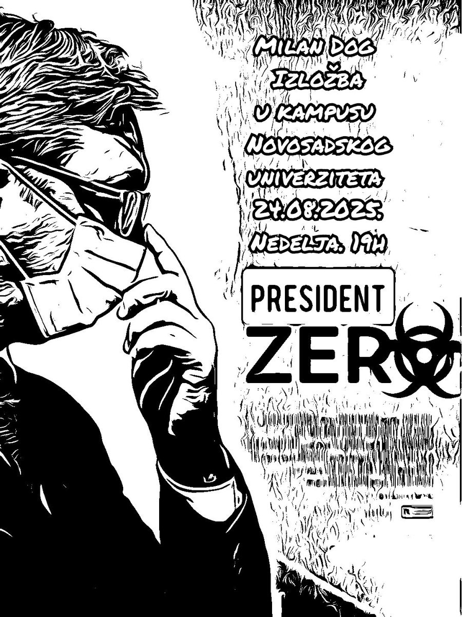 24.08.2025. 19h. Nedelja.
Kampus UNS. Izložba Milan Dog.
Dobri ljudi dobrodošli.
