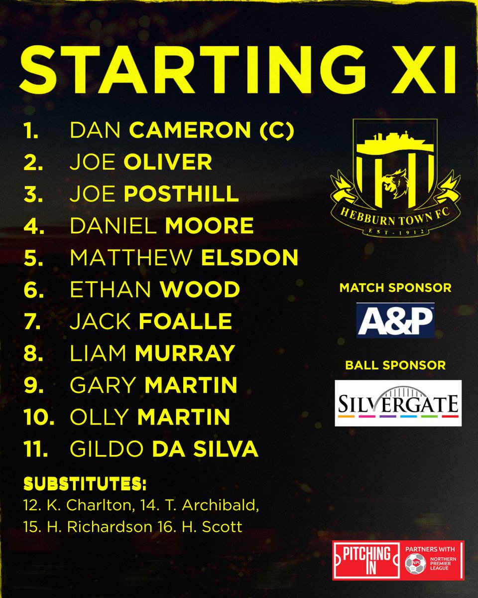 HebburnTown's tweet photo. Your Hornets Starting XI to take face @CleeTownFC 👊 https://t.co/y3Lbgw1BQH