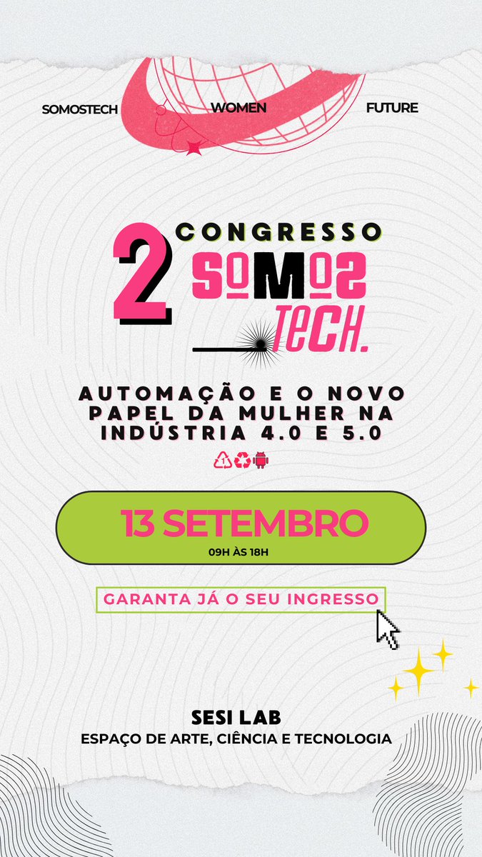 sarolanda_'s tweet photo. Atenção mulheres da bolha tech de Brasília!!!!
Dia 13 de Setembro teremos o Segundo Congresso #SomosTech no SesiLab!
Um espaço de mulheres incríveis, inovação e muita troca na tecnologia 🚀💜
Todas as palestrantes serão mulheres!!
Ingressos: https://t.co/m47zc1l7G0 https://t.co/JUsZJsCwoD
