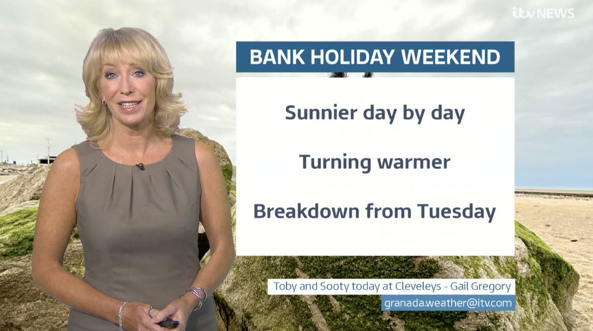 EmmaJessonTV's tweet image. VIDEO: rest of the #bankholidayweekend is looking good, but then is summer over? Some useful rain in the forecast. Click for more: itv.com/news/granada/w… @GranadaReports #weather #byebye
