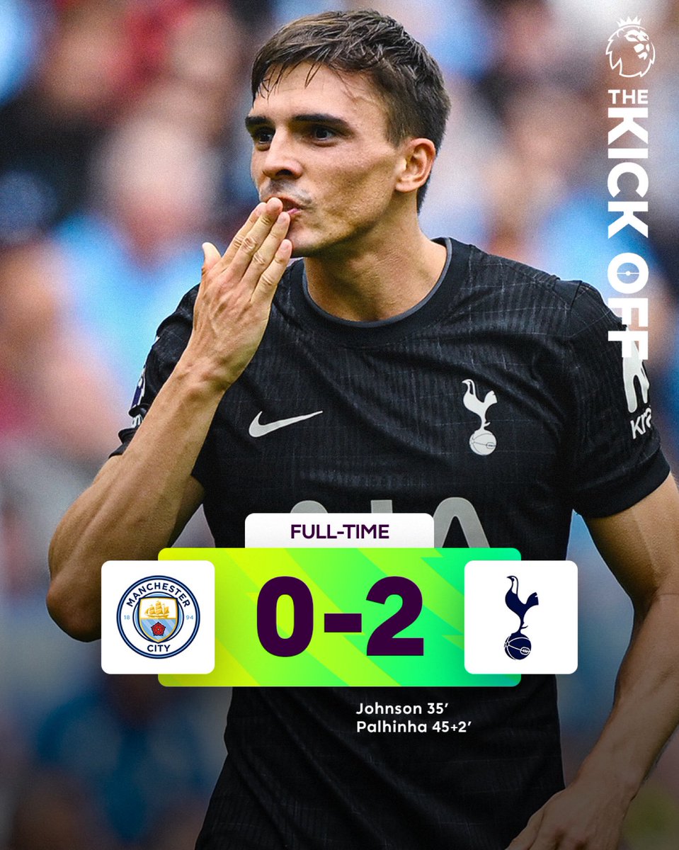 توتنهام 🆚 السيتي 

    2 - 0 
اداء كبيييير من توتنهام 👏🏼
شكرا فان دي فين 🤩
🔥🔥🔥