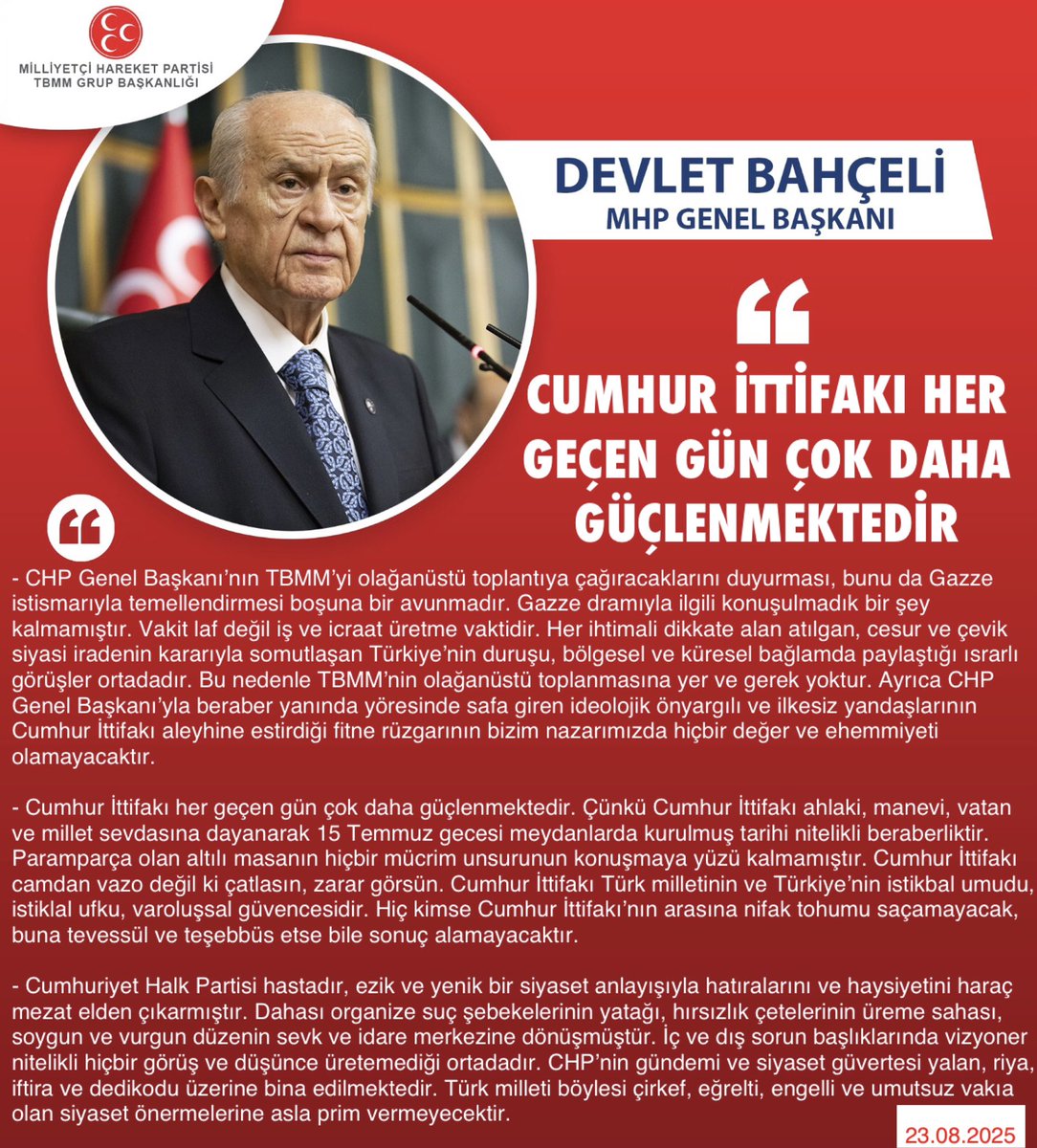 MHP TBMM Grubu #MHP (@mhptbmmgrubu) on Twitter photo Genel Başkanımız Sayın Devlet BAHÇELİ <a href="/dbdevletbahceli/">Devlet Bahçeli</a>: Cumhur İttifakı her geçen gün çok daha güçlenmektedir Genel Başkanımız Sayın Devlet BAHÇELİ <a href="/dbdevletbahceli/">Devlet Bahçeli</a>: Cumhur İttifakı her geçen gün çok daha güçlenmektedir