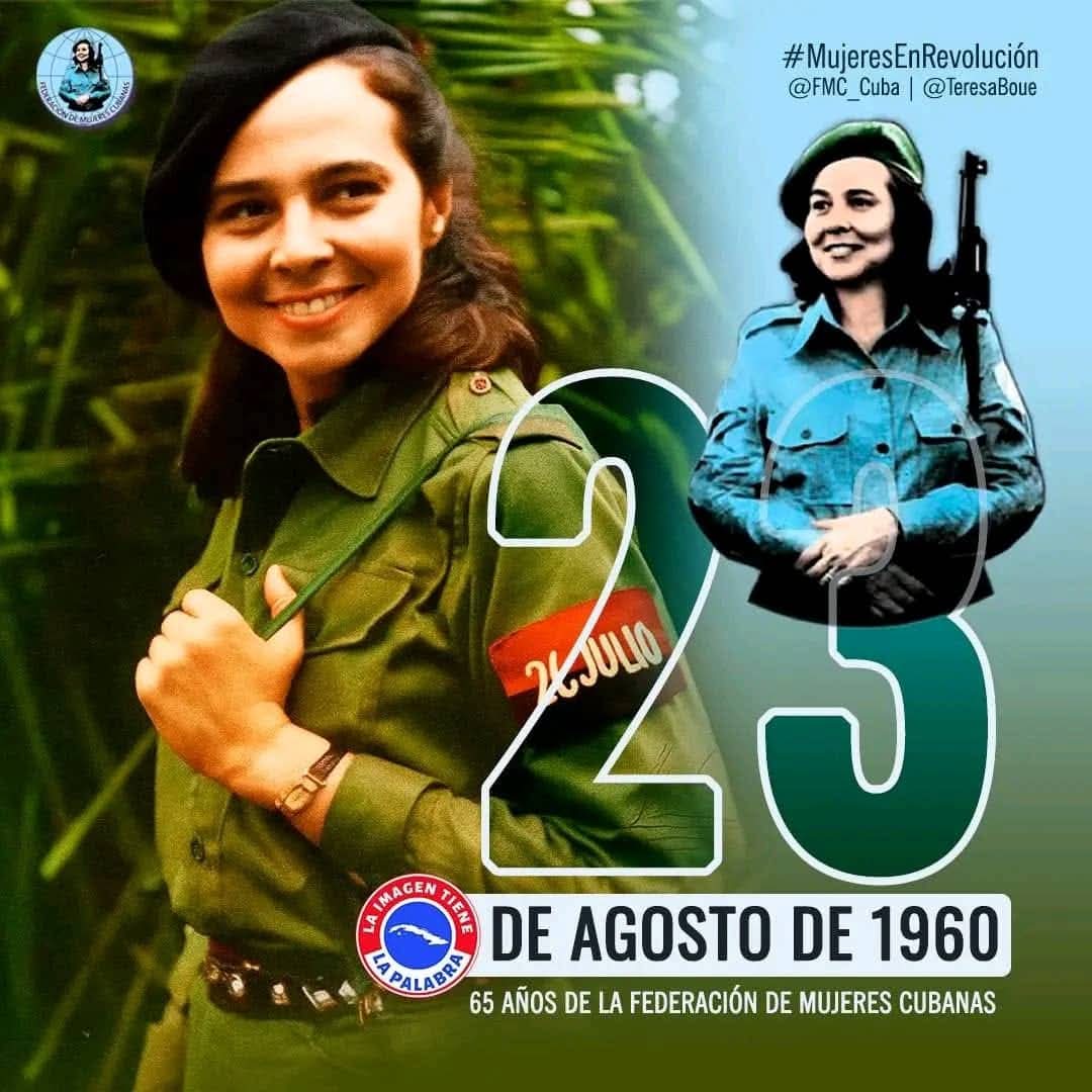 FMC_Cuba's tweet photo. 🇨🇺Cuando en un pueblo pelean los hombres y pueden pelear las mujeres, estos pueblos son invencibles, y la mujer de este pueblo es invencible”. 
!Muchas Felicidades!
#MujeresEnRevolución https://t.co/G4uosU74hq