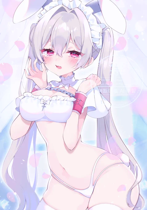 #バニーさんの日 おてて縛られちゃった白バニーさん