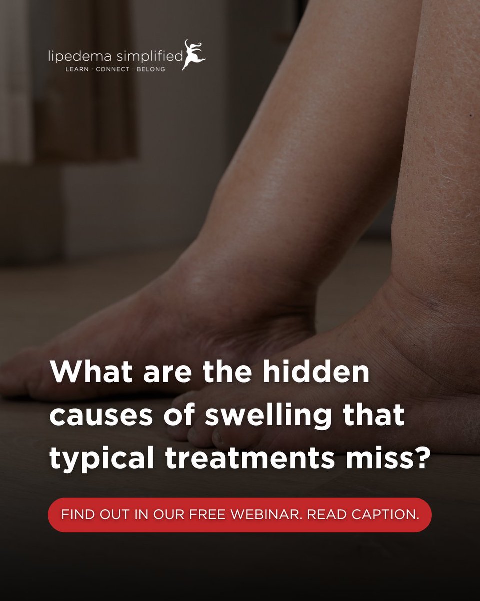 In our free webinar on Monday, Aug 25, we'll discover the hidden causes of swelling, expert methods that reboot your lymphatic system, Dr. Perry, creator of the proven "Big 6" lymphatic flow techniques that soothe pain and restore function learn.lipedema-simplified.org/free-webinar