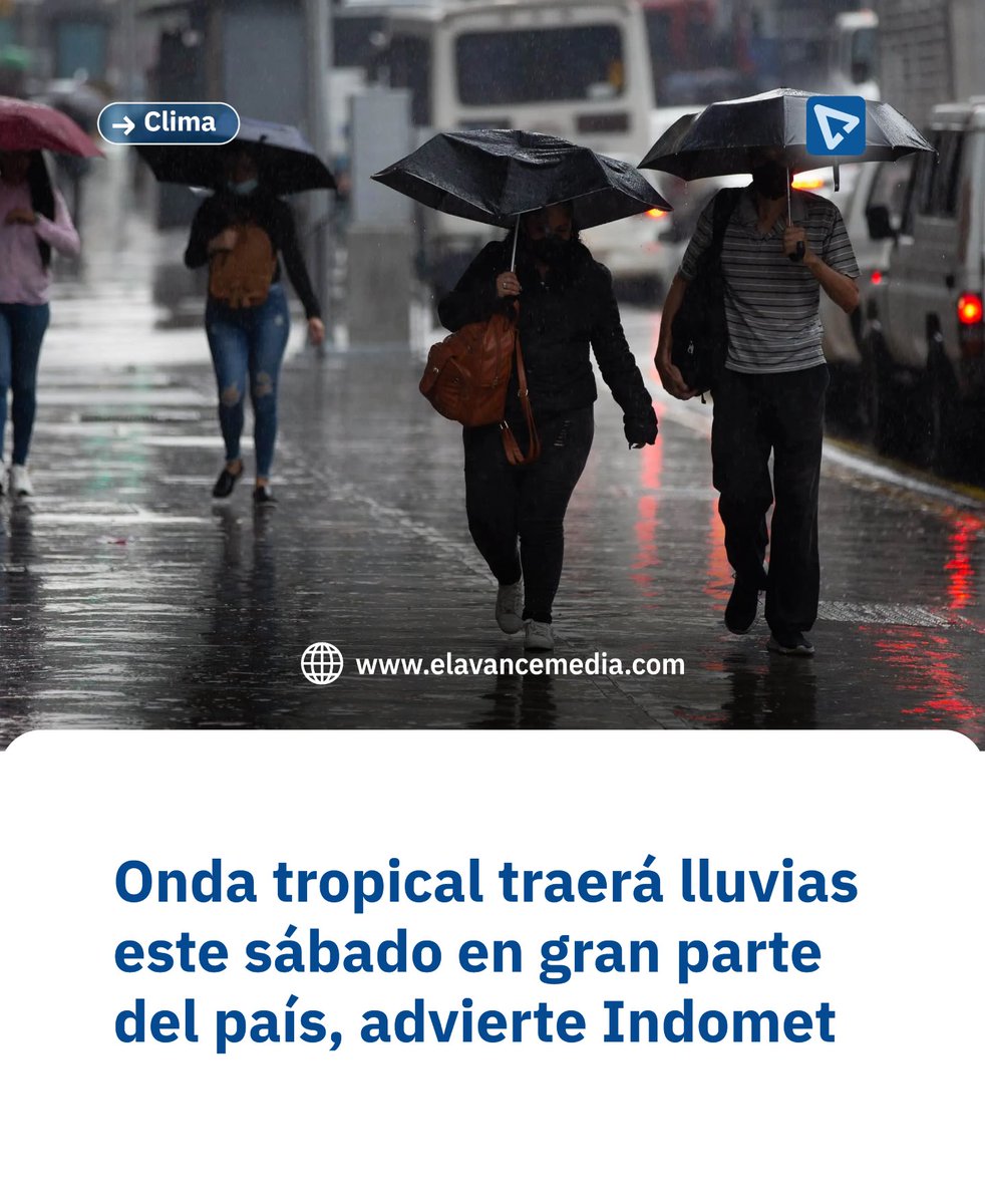 elavancemedia's tweet image. El Instituto Dominicano de Meteorología (Indomet) informó que una onda tropical que actualmente se encuentra sobre Puerto Rico provocará lluvias significativas en diversas regiones del país este sábado.

#elavance #climard