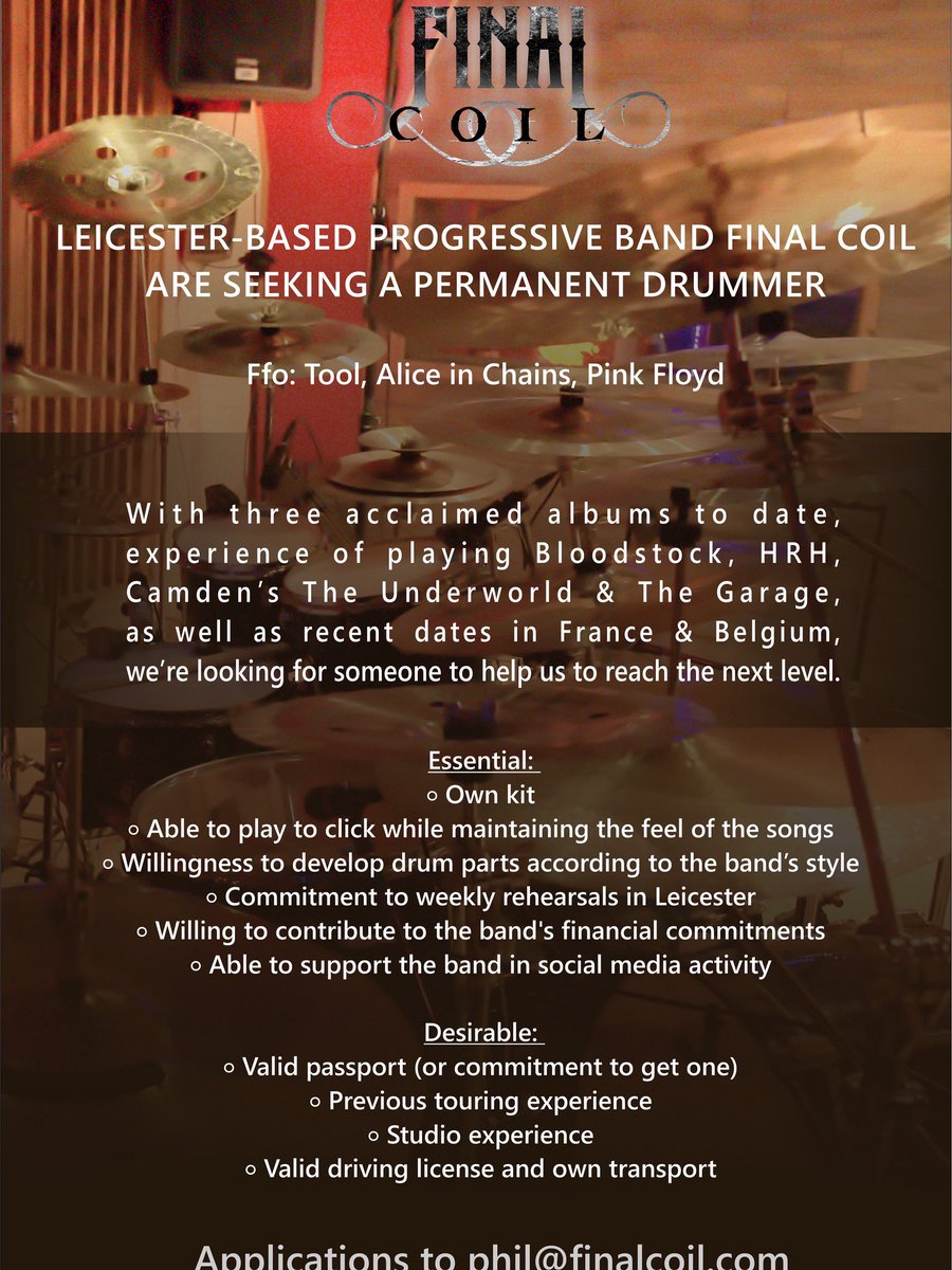 Midlands-based drummers, where are you?