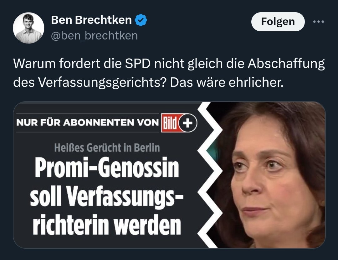 UnionWatch / @watch_union@mastodon.social (@watch_union) on Twitter photo Es war ein Fehler den Rechtsextremen nachzugeben.
Die Wahl der Verfassungsrichter*innen wird nicht mehr ruhig von statten gehen können.
Danke #CDU/#CSU und ganz persönlich @JensSpahn und <a href="/_FriedrichMerz/">Friedrich Merz</a>.
/PM Es war ein Fehler den Rechtsextremen nachzugeben.
Die Wahl der Verfassungsrichter*innen wird nicht mehr ruhig von statten gehen können.
Danke #CDU/#CSU und ganz persönlich @JensSpahn und <a href="/_FriedrichMerz/">Friedrich Merz</a>.
/PM