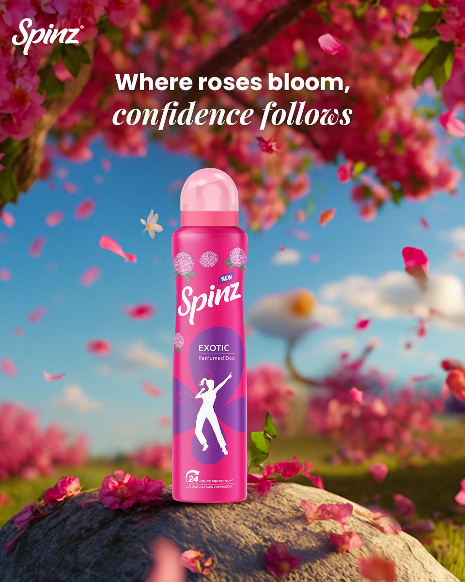 SpinzIndia's tweet image. Spinz Exotic, bold, floral and unforgettable 🩷🌹
.
.
.
.
 #Spinz #SpinzYourWorld #FragranceGoals #FreshAllDay #DeoLove #CavinKare #MakingLivesHappier 

[ Spinz, Spinz India, Spinz Deo, Floral Fragrance, Freshness, Floral Scent, Long Lasting]