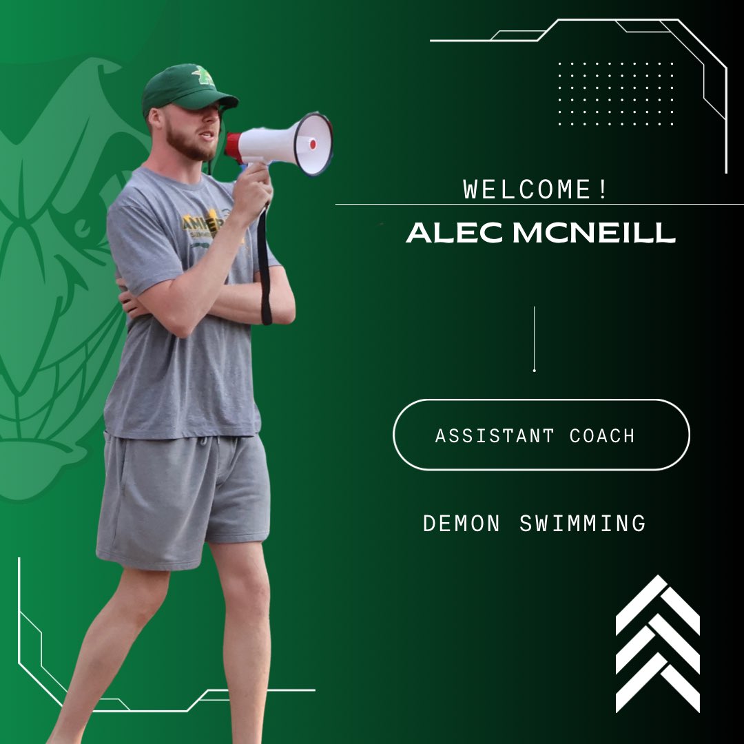 ICYMI,

Welcome our newest assistant coach to #DemonSwim, Alec McNeill!

The former Baldwin Wallace swimmer brings many years of coaching experience including 4 years as Amherst Summer Team’s Head Coach and 2 seasons as the assistant at North Ridgeville. 

LET’S GO!!