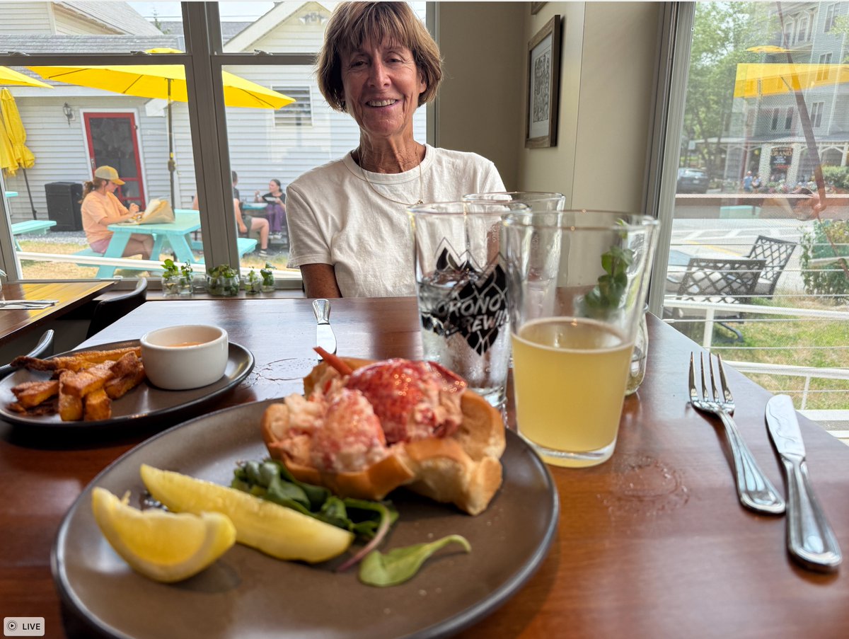 View from Jeb and Cindy’s room in East Boothbay, Maine. Enjoying a lobster roll in Bar Harbor. Maine stuff. #poinsettiagroves