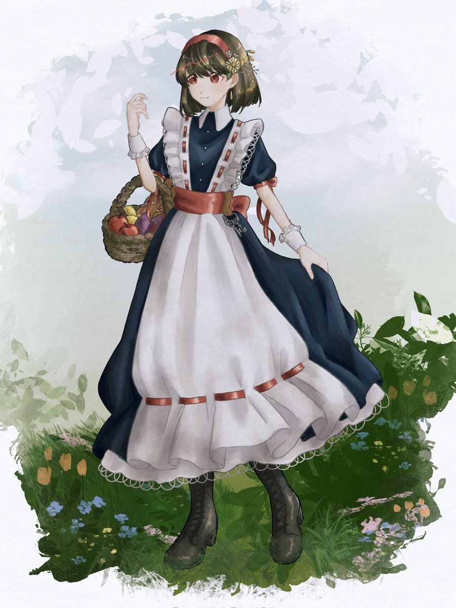 身内誰デザ5回戦目！
👈自デザ(マーメイドコア)    描かせて頂いた子(コテージコア)👉
《要素》
コア(ドリーム、マーメイド、サイバー、コテージ、ハッピー、ヴァンパイア、ロイヤル)の中から1つ・同じお店勤務のメイドさん・女の子