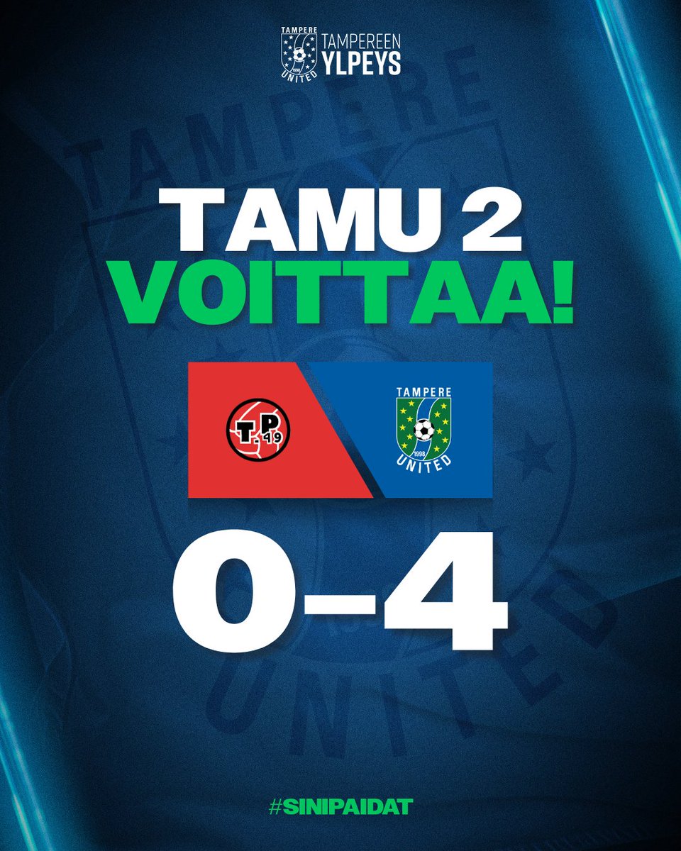 TP-49 – TamU 2 0–4 (0–2)

20' Stenroos 0–1
34' Trawally 0–2
47' Trawally 0–3
90+1' Hätönen 0–4

Paluun kokoonpanoon tehneen Musa Trawallyn maalit siivittivät Sinipaidat voittoon Toijalassa. Peli oli käytännössä alusta loppuun TamUn pallonhallintaa.

#sinipaidat
