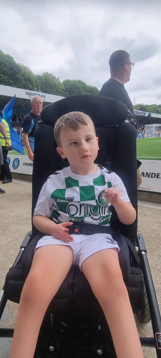 He's been on the bouncy castle outside, now all ready for the match, with the new away kit on. Come on Wycombe <a href="/wwfcofficial/">Wycombe Wanderers</a> <a href="/wwstrust/">Wycombe Wanderers Supporters’ Trust</a> <a href="/theWycombeWay/">The Wycombe Way</a> @TheWycombeZone
