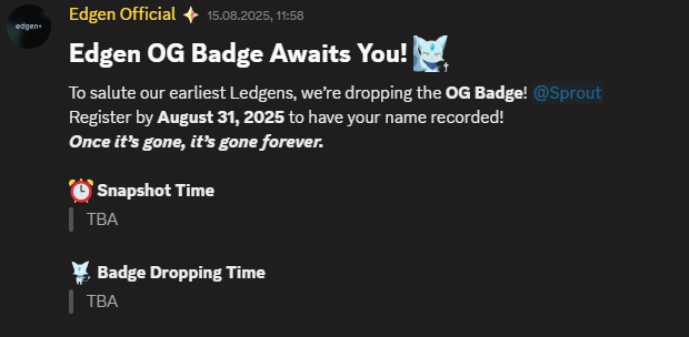 valon_anon's tweet photo. ⭕️1/2

First things first — there’s an OG campaign live right now with super simple tasks (details in Discord).

PS: For those interested, you’ve got time until the end of the month.

#OGrole #DiscordOG #EdgeNetwork