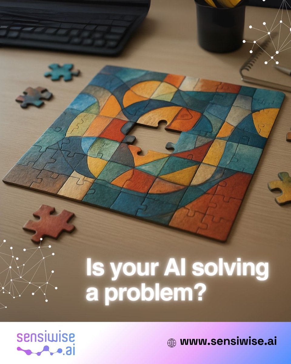 Is your AI project solving a real problem or just training a cool model? 
Too often teams chase accuracy without asking what pain point they are addressing. 
<a href="/SensiwiseAI/">Sensiwise.ai</a> we focus on clear problems, practical outputs and real user feedback because AI should create impact.