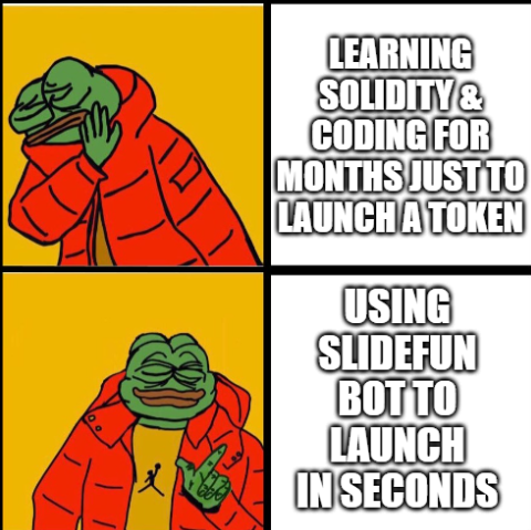 ken_natividad13's tweet photo. Not a dev? Not a problem
With @SlideFunBot, anyone can launch a token in seconds
Join the new meta and try it yourself now
👉https://t.co/c0woPErCiM
Join our channel: https://t.co/rknfrsJuWt
#slidefunbot #slidefun #Solana #meme https://t.co/amfJt6cXoA