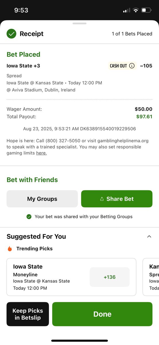 CubsCorner69's tweet photo. The world ebbs and flows but the corner is in the bedrock of the gambling foundation and football season. AND WE ARE BACK. First play of the day shown below and our first teaser lay of the year!!! STAND UP CYCLONE NATION 

 #cubscorner #elevatetheslate https://t.co/vTXWsLvHME