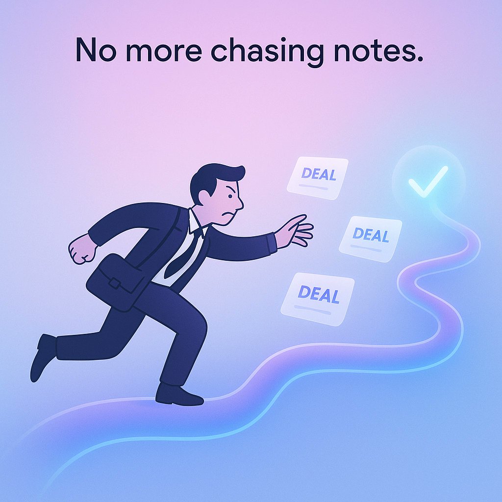 SqueasyAI's tweet image. “Don’t worry, I’ll update Salesforce later.” Famous last words before deal notes vanish into the void. Squeasy agents keep every convo &amp;amp; action in play—no more chasing ghosts. #SalesLife #DealManagement #SqueasyAI