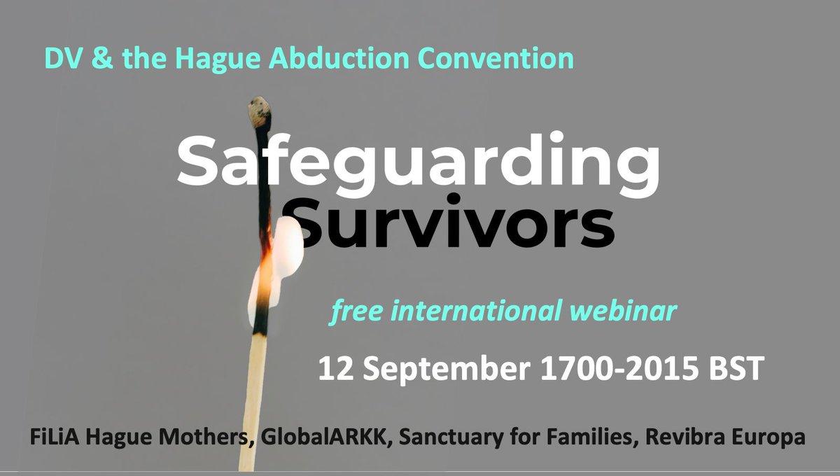 Survivors’ voices must be at the centre.

Join Safeguarding Survivors — FiLiA Hague Mothers’ international webinar on DV &amp; Hague Abduction Convention.

🗓️ 12 Sept | 1700–2015 BST

Register Now to stand with survivors!
 eventbrite.co.uk/e/dv-the-hague…
#HagueMothers #DV