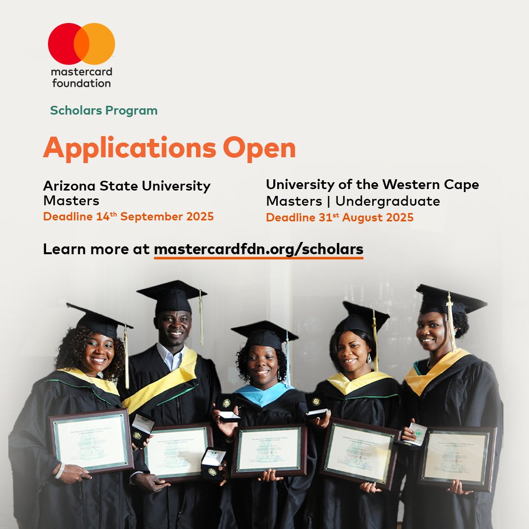 MastercardFdn's tweet image. The Mastercard Foundation Scholars Program is a global initiative to develop the next generation of transformative leaders. Please note: Our partners fully manage the recruitment and selection process.

Learn more here: ow.ly/W0r450WKysJ