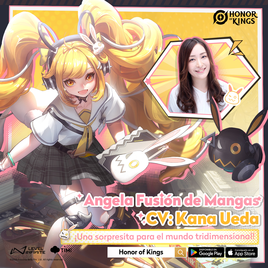 🎧 ¡Kana Ueda ha grabado una voz en japonés para Fusión de Manga  Angela!
🛒 Angela Fusión de Manga ya está disponible en la tienda.
🌟 ¡Descubre su encanto con las líneas de voz en japonés de Kana Ueda!
#HOK #HonorofKings #Angela #MangaCrossover #KanaUeda