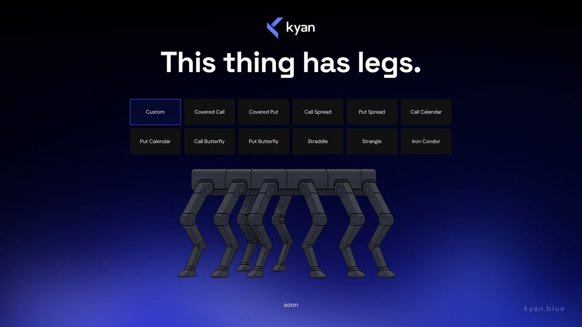 Multi-leg strategies.

More legs than anyone else in DeFi options.
x.com/KyanExchange/s…