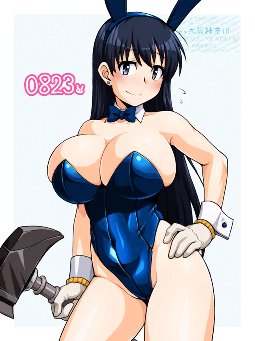 瑠璃の宝石の凪さんを描いてみました! なぜバニーガール姿なのかというと、今日が #バニーさんの日 だからです(完璧な理論武装) #瑠璃の宝石